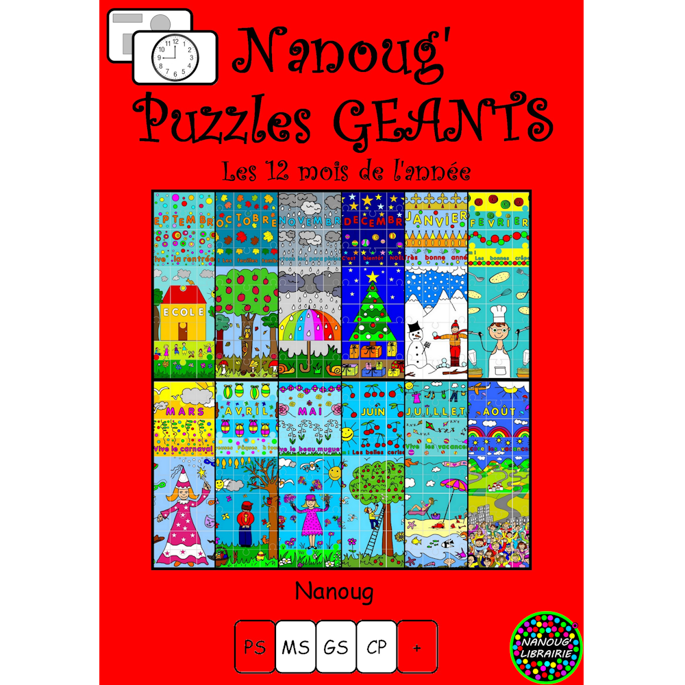 Nanoug'Puzzles géants - Les douze mois de l'année